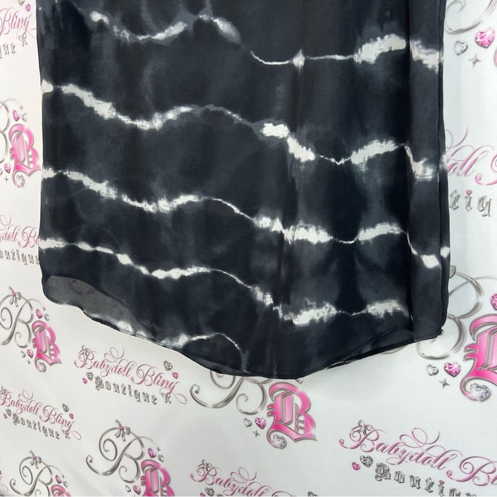 INC International Concepts tshirt tee tie dye Black and White Short Sleeve Top - Picture 3 of 7